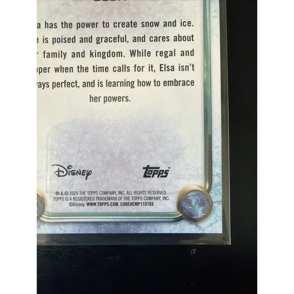 2025 Topps Disney Wonder #F-1 Elsa Frozen Character Variation Collectible Card